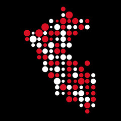 Peru Silhouette Pixelated pattern map illustration