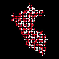 Peru Silhouette Pixelated pattern map illustration