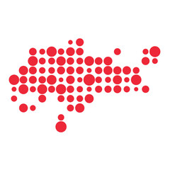 Singapore Silhouette Pixelated pattern map illustration
