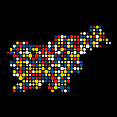 Slovenia Silhouette Pixelated pattern map illustration