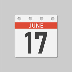 Icon page calendar day - 17 June