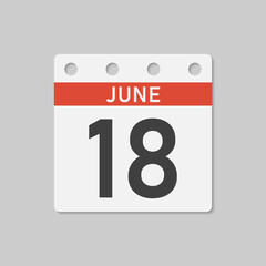 Icon page calendar day - 18 June
