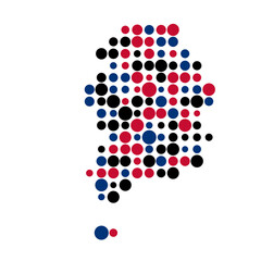 South korea Silhouette Pixelated pattern map illustration