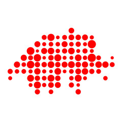 Switzerland Silhouette Pixelated pattern map illustration