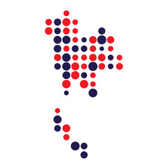 Thailand Silhouette Pixelated pattern map illustration