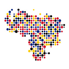 Venezuela Silhouette Pixelated pattern map illustration