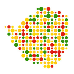 Zimbabwe Silhouette Pixelated pattern map illustration