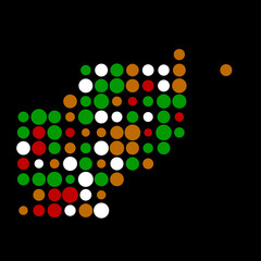 Afghanistan Silhouette Pixelated pattern map illustration