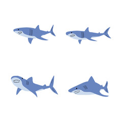 Shark. Sea animal. Marine animal in Scandinavian style.