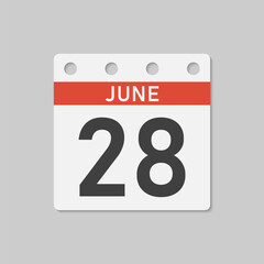 Icon page calendar day - 28 June