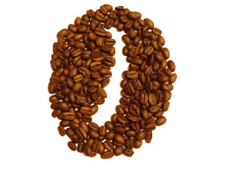 Coffee beans isolated on white background