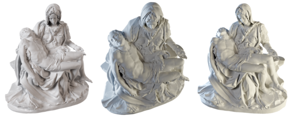  3d Rendering - La Pietà is a Roman Catholic dolorous image of Jesus and Mary a key work of Italian Renaissance sculpture by Michelangelo