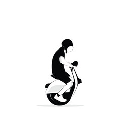 Scooter People Ride Logo Silhouette