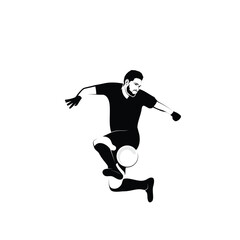 Fototapeta na wymiar Soccer player logo silhouette