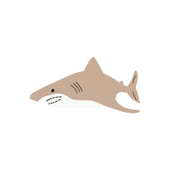 Shark. Sea animal. Marine animal in Scandinavian style.