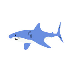 Shark. Sea animal. Marine animal in Scandinavian style.