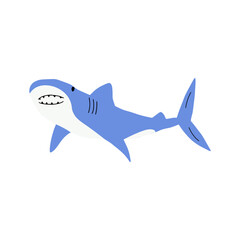 Shark. Sea animal. Marine animal in Scandinavian style.
