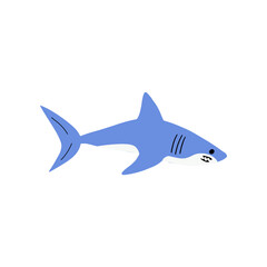 Shark. Sea animal. Marine animal in Scandinavian style.