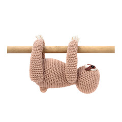 Bicho preguiça em pelúcia feito na técnica de crochê amigurumi