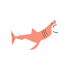 Shark. Sea animal. Marine animal in Scandinavian style.