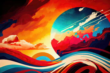 Abstract colorful background wallpaper design (Generative AI)