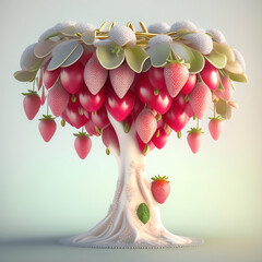 Generative AI: fantasy strawberry tree