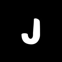 ABC Black White Alphabet Character Letter J