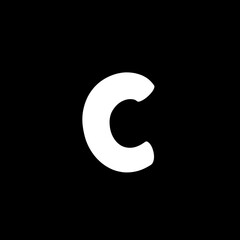 ABC Black White Alphabet Character Letter C