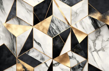 Abstract marble wallpaper golden black and white marble made with Generative AI