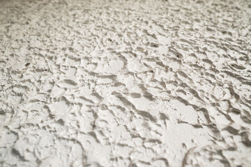 Close up rough surface of a white cement wall background.