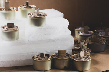 Making trench candles to help the military