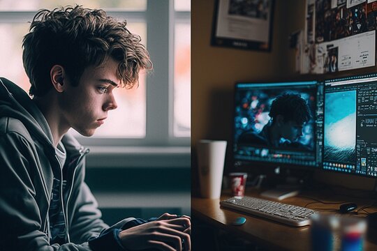 A Young Boy Disconnecting from Social Media, Ai Generated