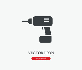 Drill vector icon. Editable stroke. Symbol in Line Art Style for Design, Presentation, Website or Mobile Apps Elements, Logo.  Drill symbol illustration. Pixel vector graphics - Vector
