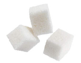 White sugar cubes cut out