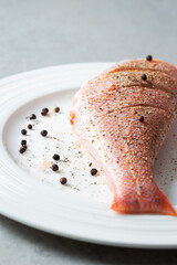Red rockfish on a plate	