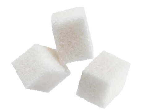 White sugar cubes cut out