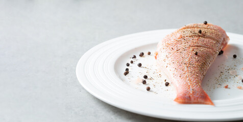 Red rockfish on a plate	