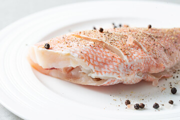 Red rockfish on a plate	