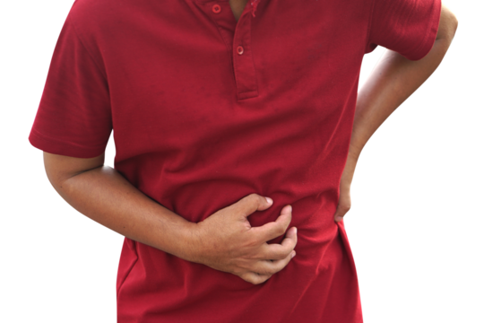 man having stomachache from stomach acid