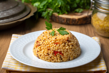 Bulgur pilaf with chia seeds