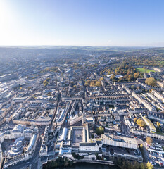Fototapeta na wymiar Amazing beautiful aerial view of the Bath Spa, Famous tourist location of England, Great British