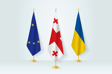 Meeting concept between Georgia, European Union and Ukraine.
