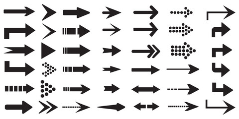 Set of black vector arrows, vector illustration collection of arrows vector icon.