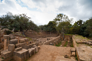 Fototapeta na wymiar Famous Roman ruin at the city of tipasa, in the heart of ancient Rome in algeria