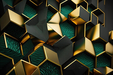 Abstract background with different geometrical shapes. Generative AI