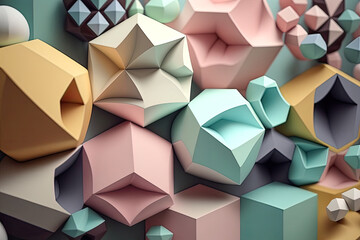 Abstract background with different geometrical shapes. Generative AI