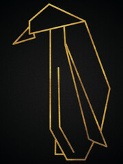 Polygonal geometric Penguin with golden effect