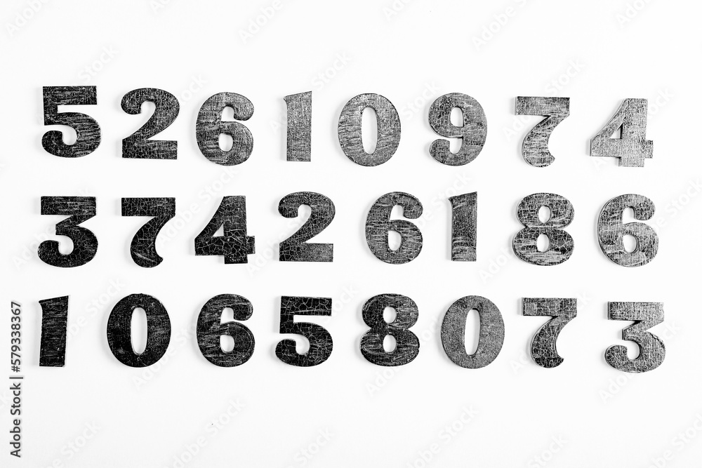 Poster background of numbers. from zero to nine. finance data concept. mathematic. seamless pattern with nu