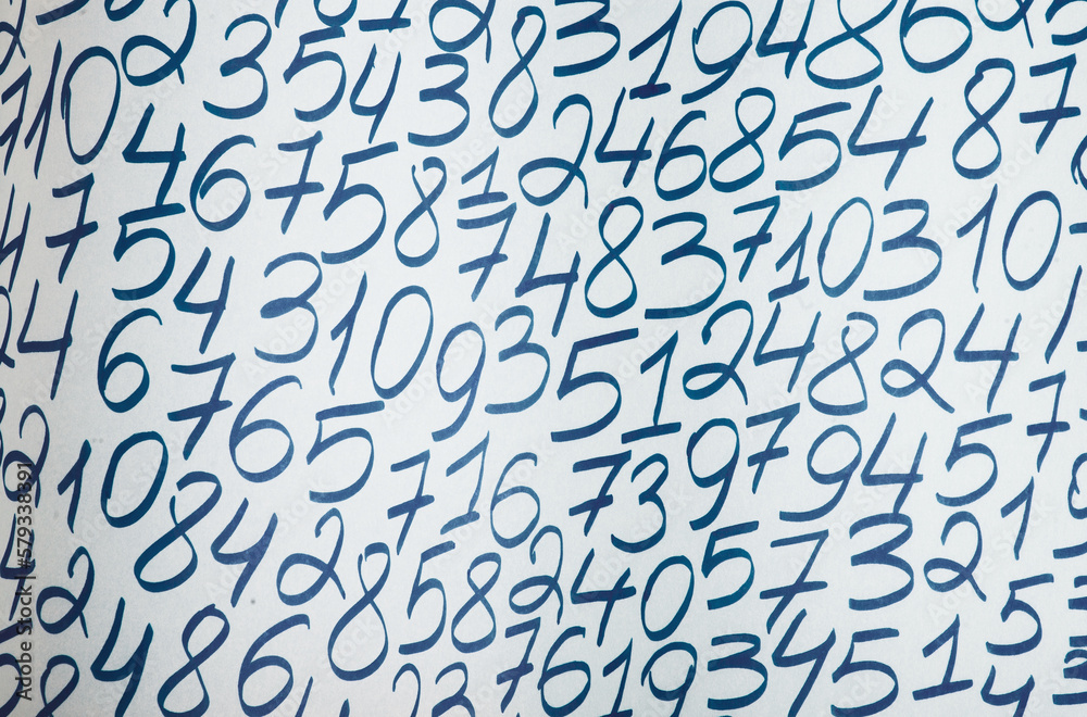 Poster background of numbers. from zero to nine. finance data concept. mathematic. seamless pattern with nu