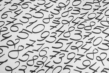 Background of numbers. from zero to nine. Finance data concept. Mathematic. Seamless pattern with numbers. financial crisis concept. Business success.